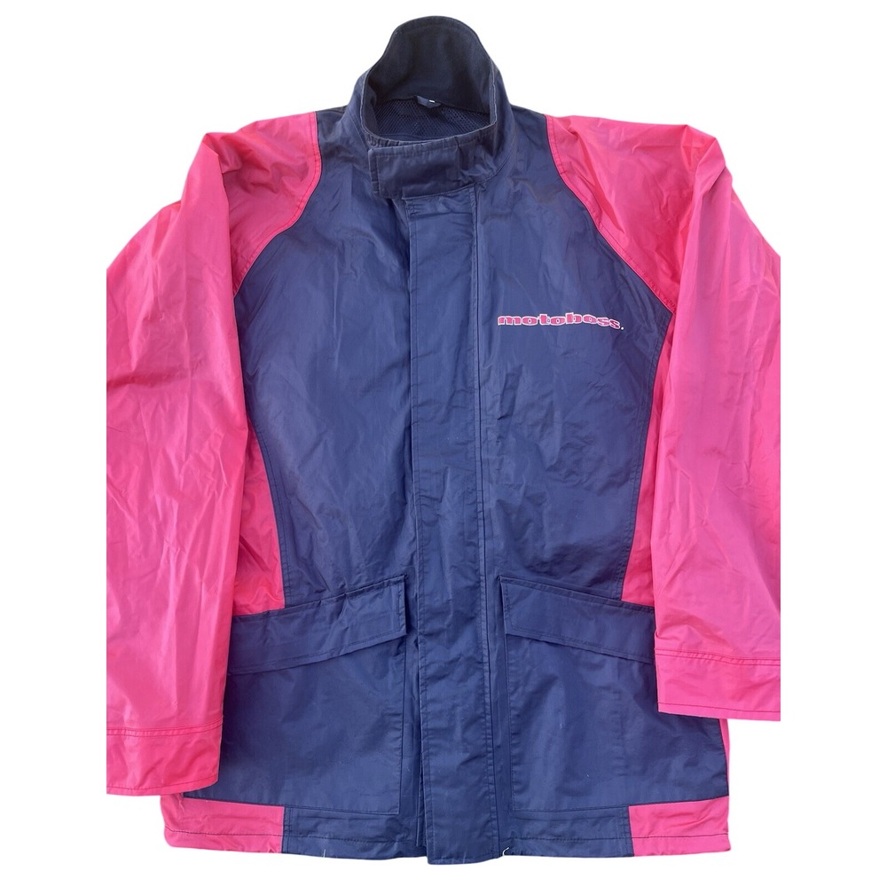 Motoboss Motorcycle Men's Packable Waterproof‎ Jacket Large Black Red Packable - Picture 3 of 11